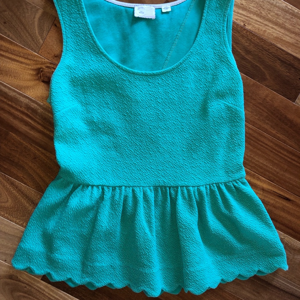 Anthro Green Zig-Zag Tank with Back Cut-out M